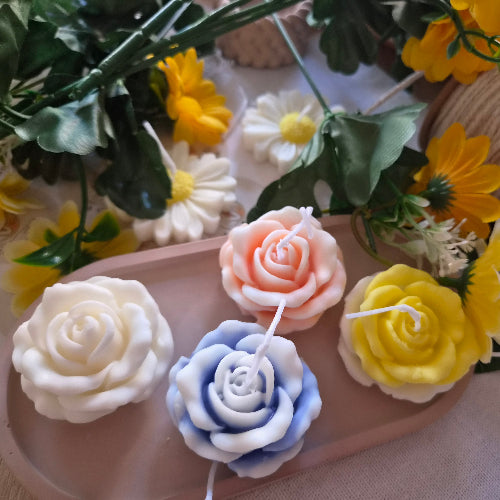 Vela ROSA CLÁSICA de Cera de Soja | Detalle Romántico y Boda | Personalizable
