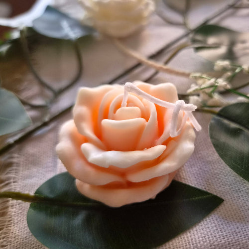 Vela ROSA CLÁSICA de Cera de Soja | Detalle Romántico y Boda | Personalizable