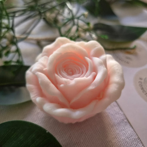 Vela Artesanal ROSA SILVESTRE de Cera de Soja | Flor Escultural Decorativa | Personalizable