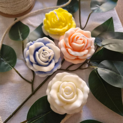 Vela ROSA CLÁSICA de Cera de Soja | Detalle Romántico y Boda | Personalizable