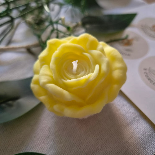 Vela Artesanal ROSA SILVESTRE de Cera de Soja | Flor Escultural Decorativa | Personalizable